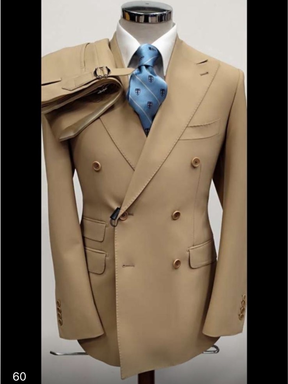 Classic Double-Breasted tan Men’s suit